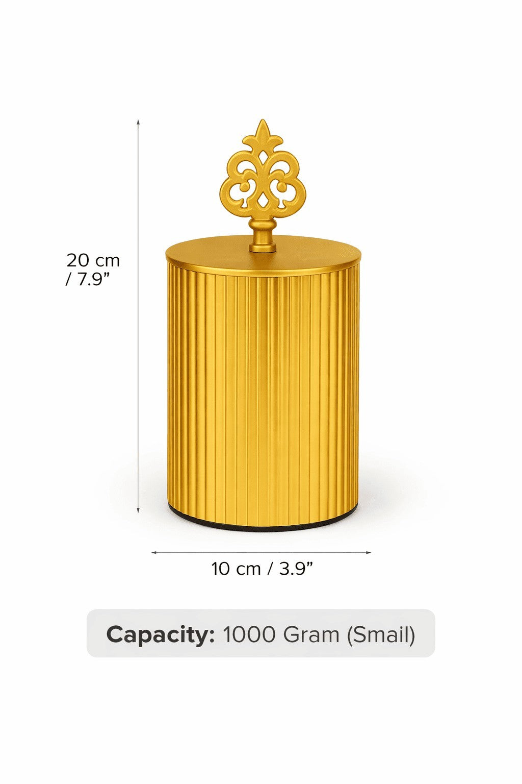 Ribbed Metal Jar | Filigree Lid | 3 Sizes — Castle Crafts
