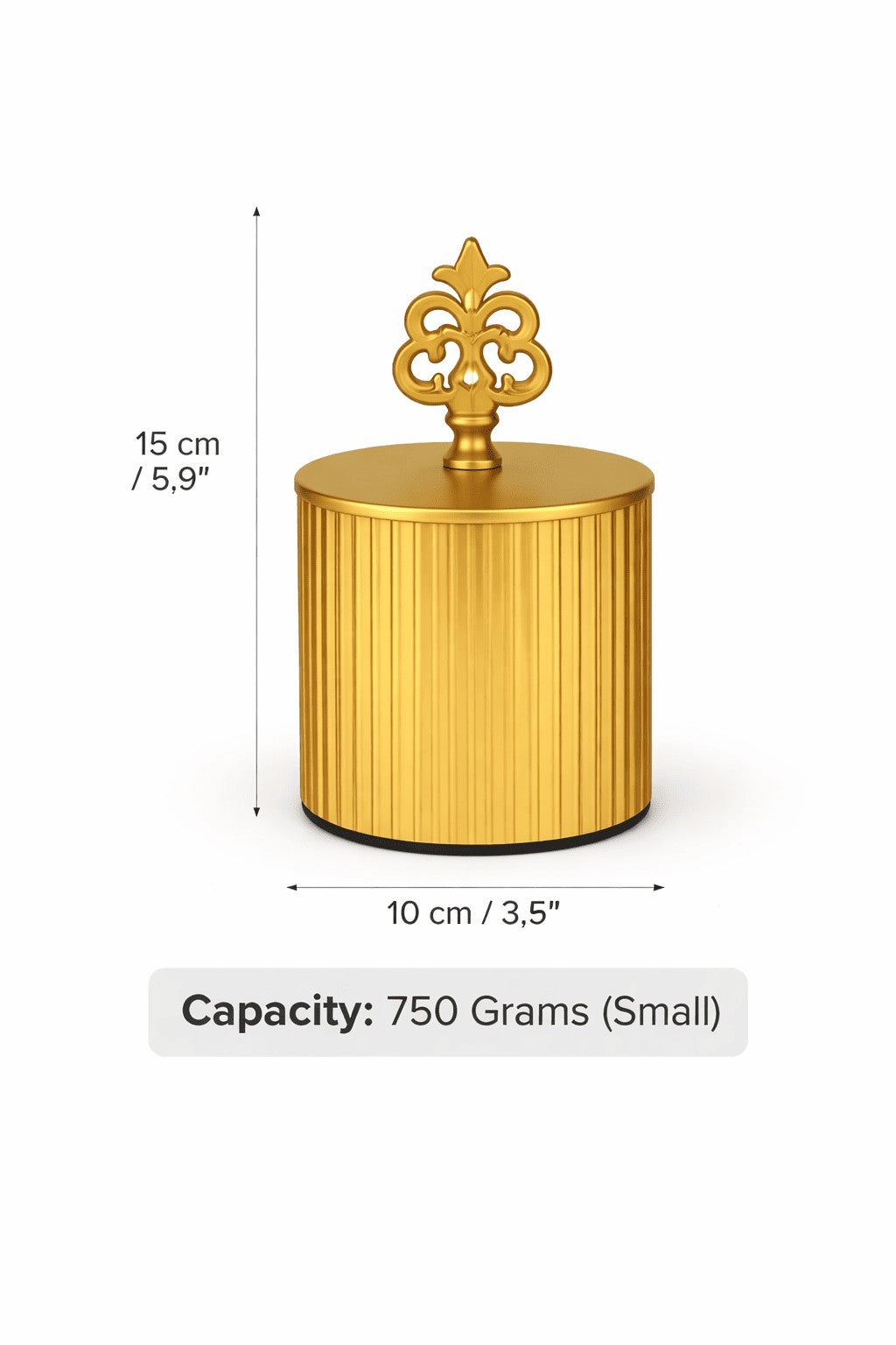 Ribbed Metal Jar | Filigree Lid | 3 Sizes — Castle Crafts