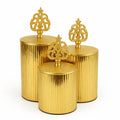 Ribbed Metal Jar | Filigree Lid | 3 Sizes — Castle Crafts