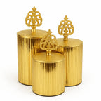 Ribbed Metal Jar | Filigree Lid | 3 Sizes — Castle Crafts