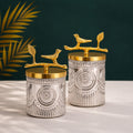 Medallion Glass Jar | Bird Lid | 2 Sizes — Castle Crafts
