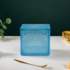 Embossed Square Glass Jar | 3 Colors — Castle Crafts