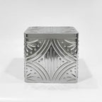 Embossed Square Metal Jar | Gold & Silver — Castle Crafts