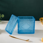 Embossed Square Glass Jar | 3 Colors — Castle Crafts