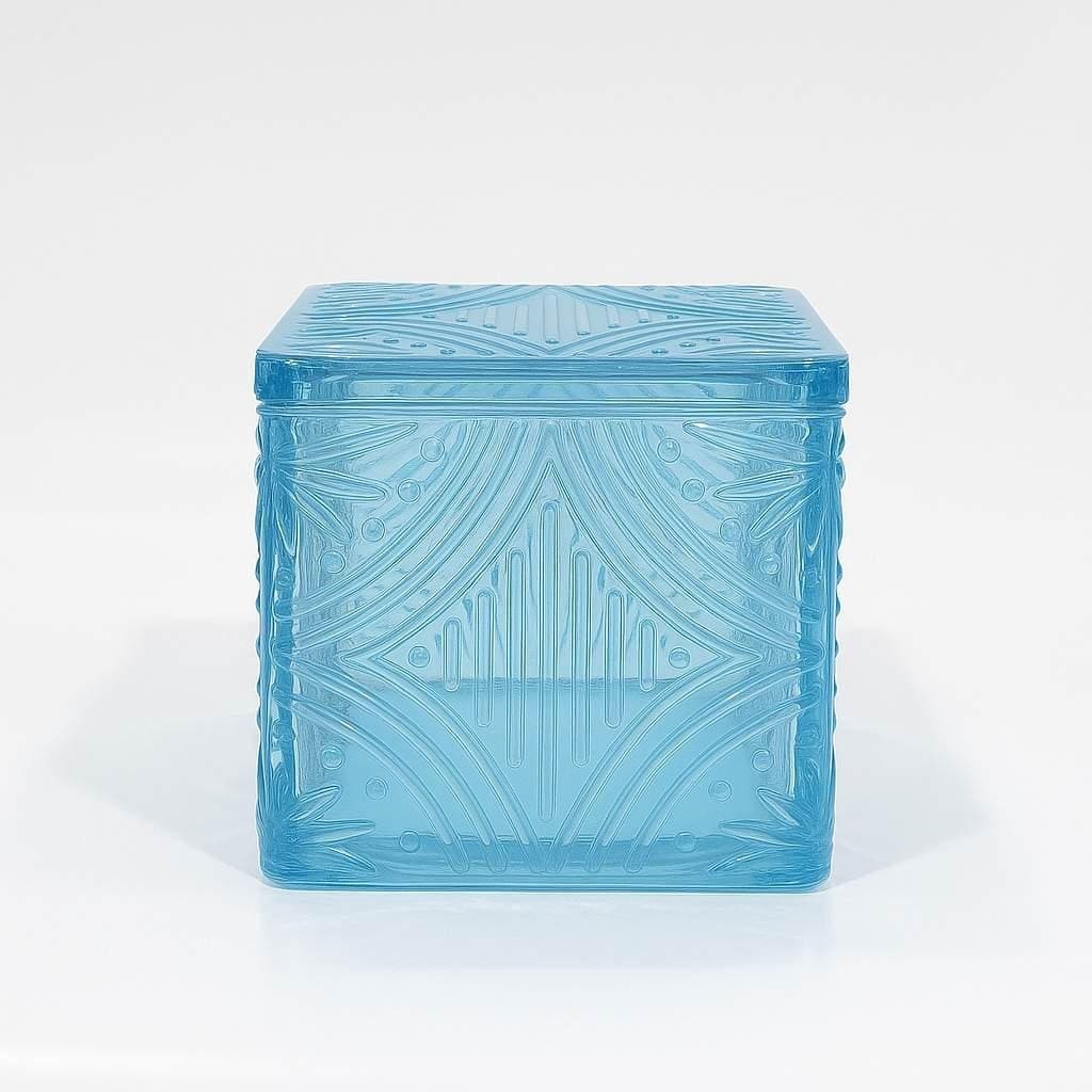 Embossed Square Glass Jar | 3 Colors — Castle Crafts