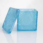 Embossed Square Glass Jar | 3 Colors — Castle Crafts