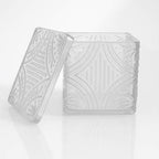 Embossed Square Glass Jar | 3 Colors — Castle Crafts