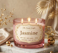 Jasmine 3-Wick Glass Soy Wax Candle | 4 Colours | Large Luxury — Hand-Blown Glass from Firozabad, India — Lifestyle Setting