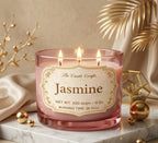 Jasmine 3-Wick Glass Soy Wax Candle | 4 Colours | Large Luxury — Hand-Blown Glass from Firozabad, India — Lifestyle Setting
