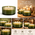 Oud 3-Wick Large Glass Bowl Candle | Premium Luxury Gift — Hand-Blown Glass from Firozabad, India — Top View