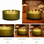Musk 3-Wick Diamond Texture Glass Bowl Candle | Large Luxury — Hand-Blown Glass from Firozabad, India — Top View