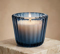 Musk Scallop Edge Ribbed Glass Soy Wax Candle | Festive Gift — Hand-Blown Glass from Firozabad, India — Texture & Craftsma...