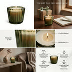 Musk Scallop Edge Ribbed Glass Soy Wax Candle | Festive Gift — Hand-Blown Glass from Firozabad, India — Light & Shadow