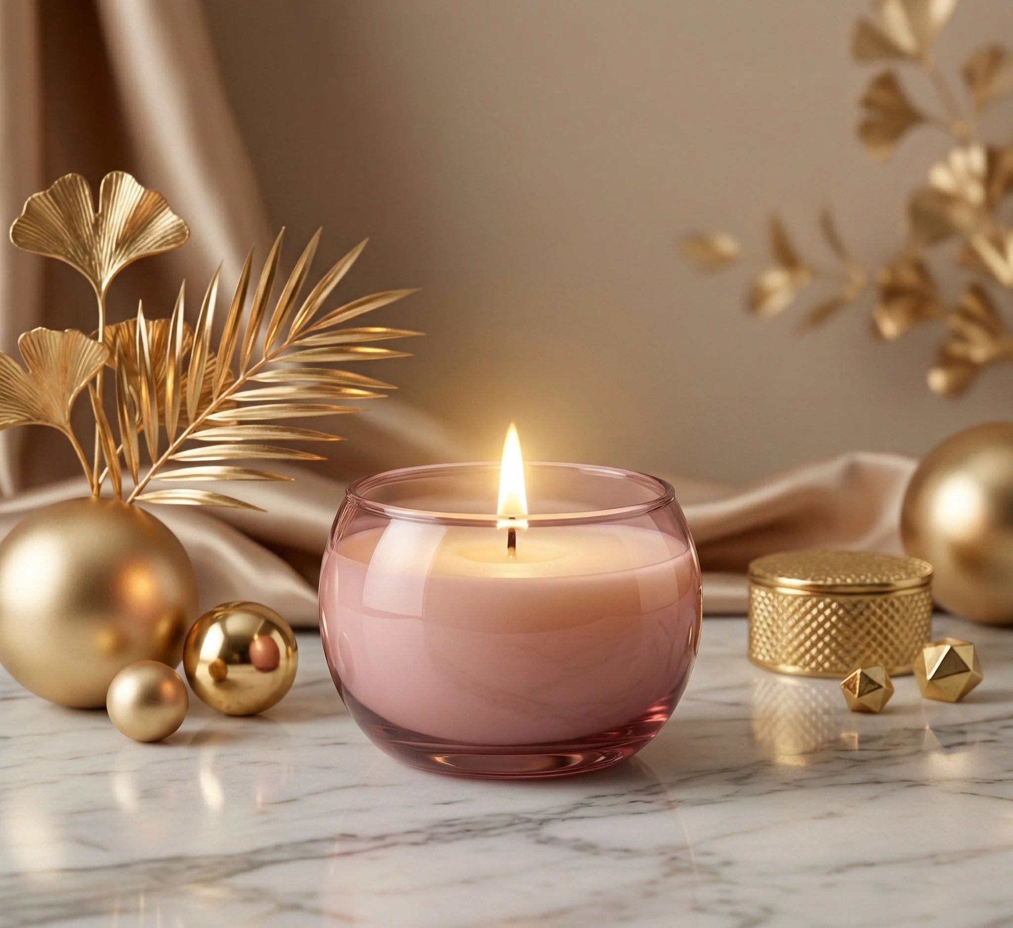 Jasmine Sphere Glass Soy Wax Candle | Unique Gift & Décor — Hand-Blown Glass from Firozabad, India — Top View