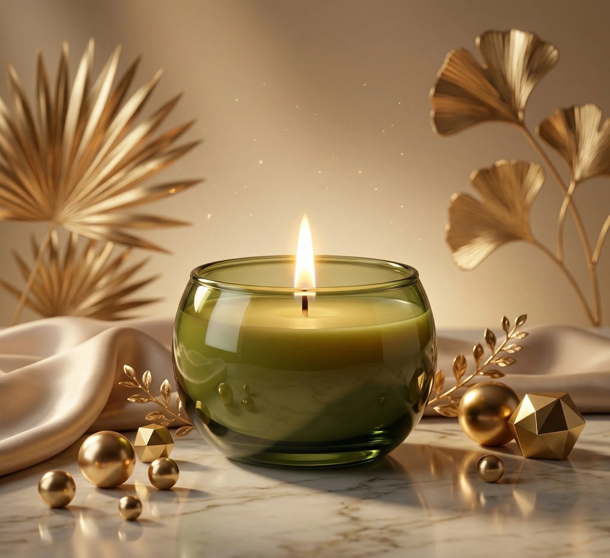 Jasmine Sphere Glass Soy Wax Candle | Unique Gift & Décor — Hand-Blown Glass from Firozabad, India — Gifting Presentation