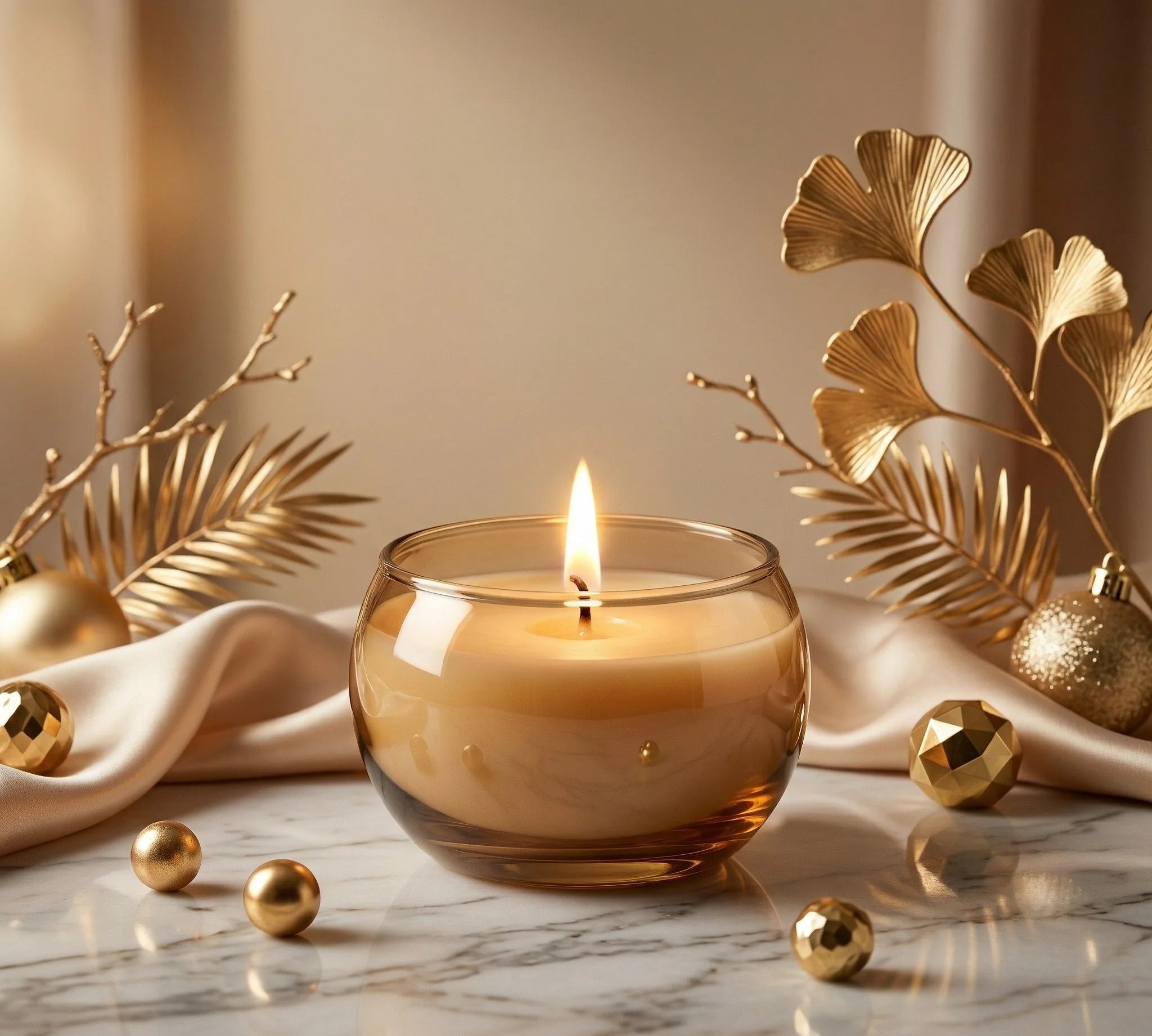 Jasmine Sphere Glass Soy Wax Candle | Unique Gift & Décor — Hand-Blown Glass from Firozabad, India — Colour Variant