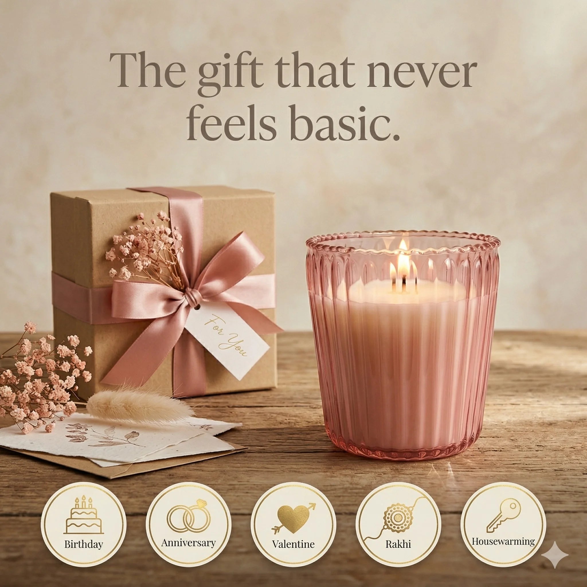 Vanilla Scallop Rim Ribbed Glass Soy Wax Candle | 4 Colours — Hand-Blown Glass from Firozabad, India — Light & Shadow