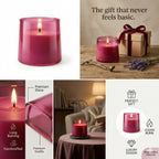 Sandalwood Classic Cylinder Glass Soy Wax Candle | 5 Colours — Hand-Blown Glass from Firozabad, India — Multi-Angle Showcase