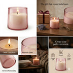 Sandalwood Classic Cylinder Glass Soy Wax Candle | 5 Colours — Hand-Blown Glass from Firozabad, India — Light & Shadow