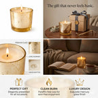 Sandalwood Mercury Glass Votive Soy Wax Candle | 4 Colours — Hand-Blown Glass from Firozabad, India — Multi-Angle Showcase