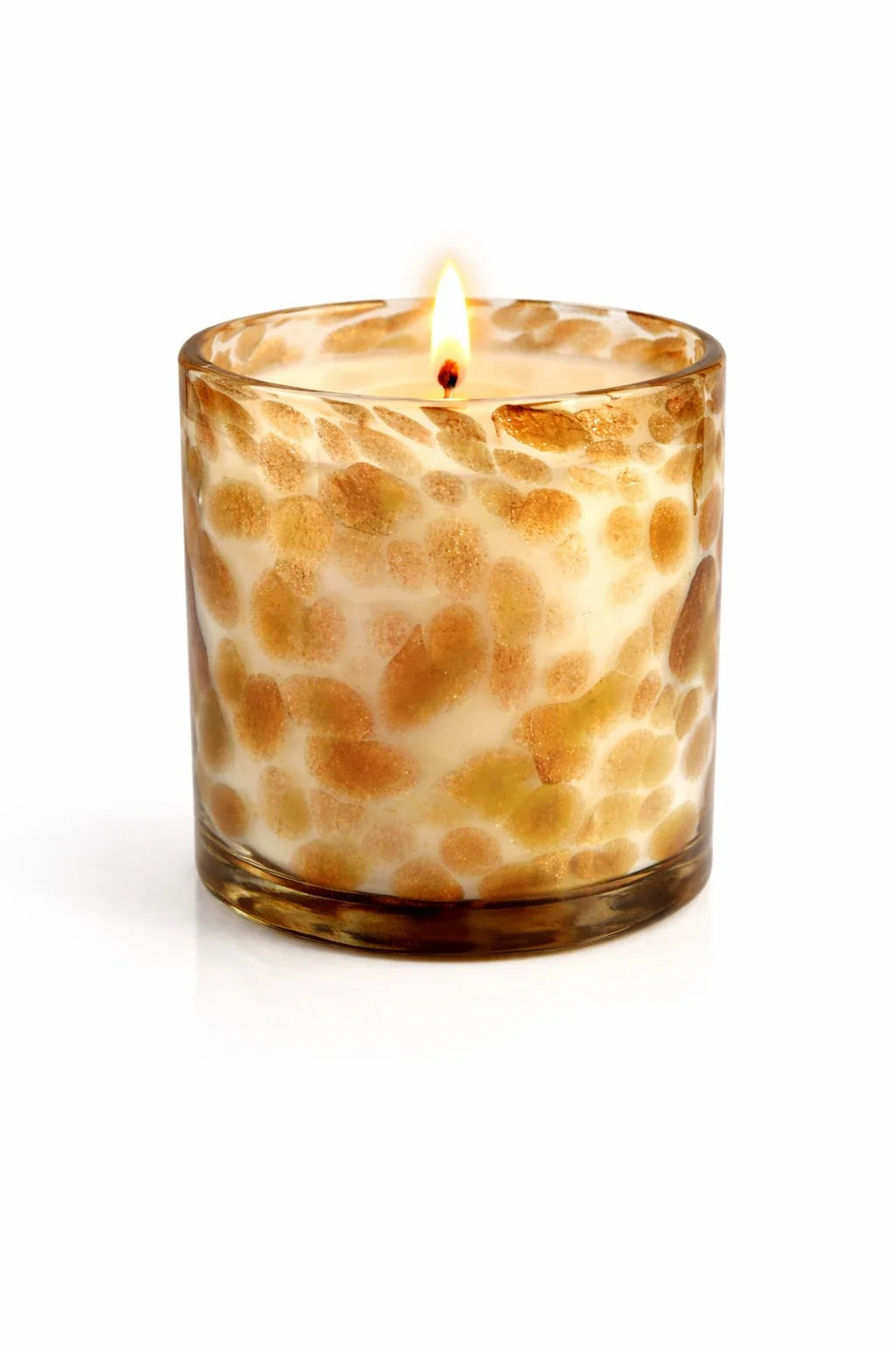 Oud Tortoiseshell Spotted Glass Soy Wax Candle | Unique Luxury — Hand-Blown Glass from Firozabad, India — Colour Variant