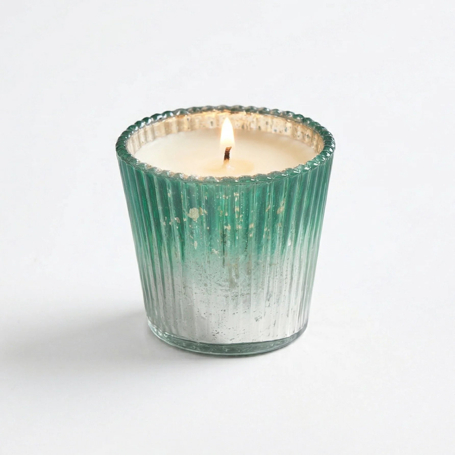 Rose Conical Mercury Glass Soy Wax Candle | 5 Colours — Hand-Blown Glass from Firozabad, India — Festive Styling