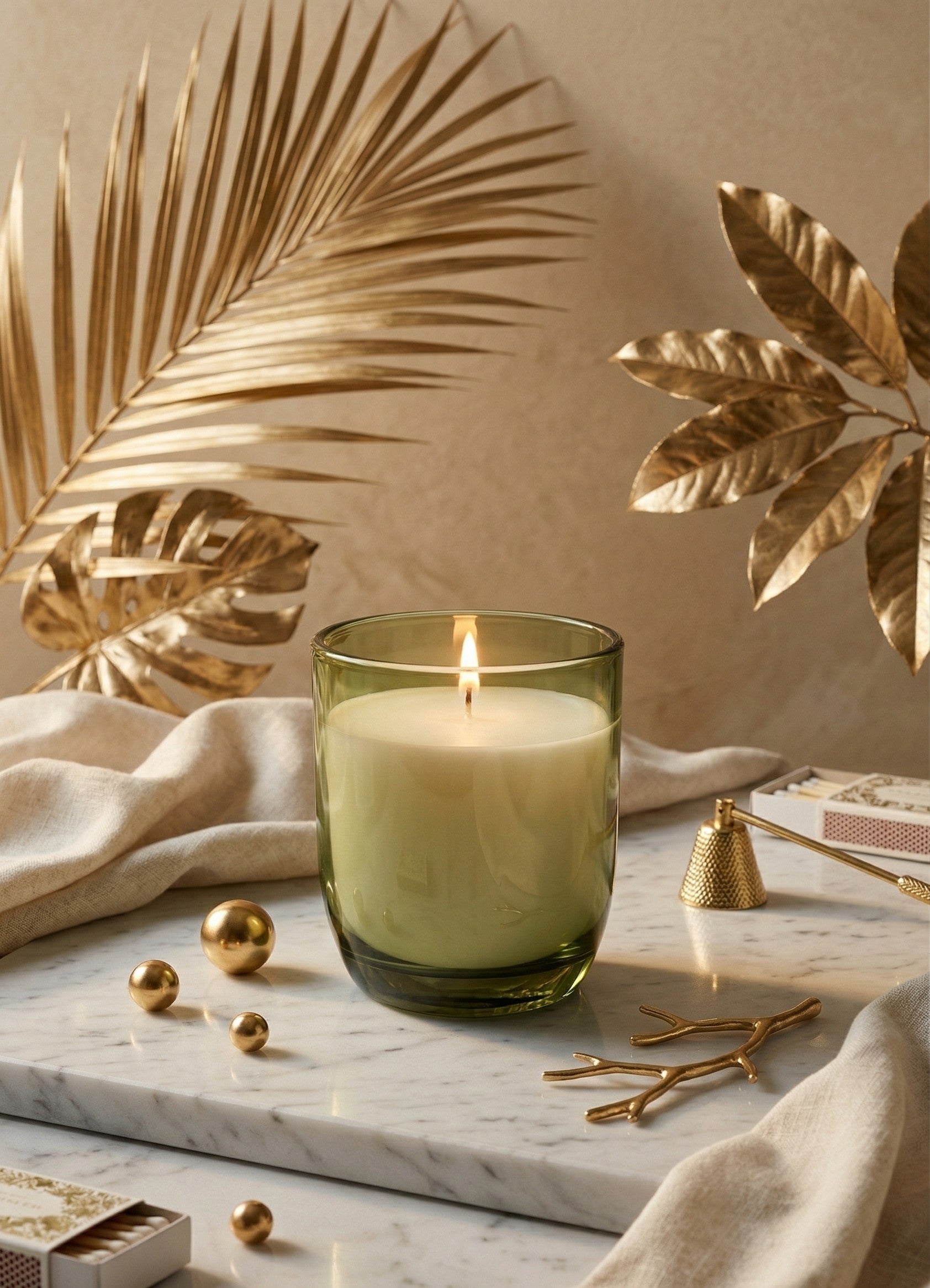 Musk Scented Glass Votive Candle Holder — Hand-Blown Glass from Firozabad, India — Top View