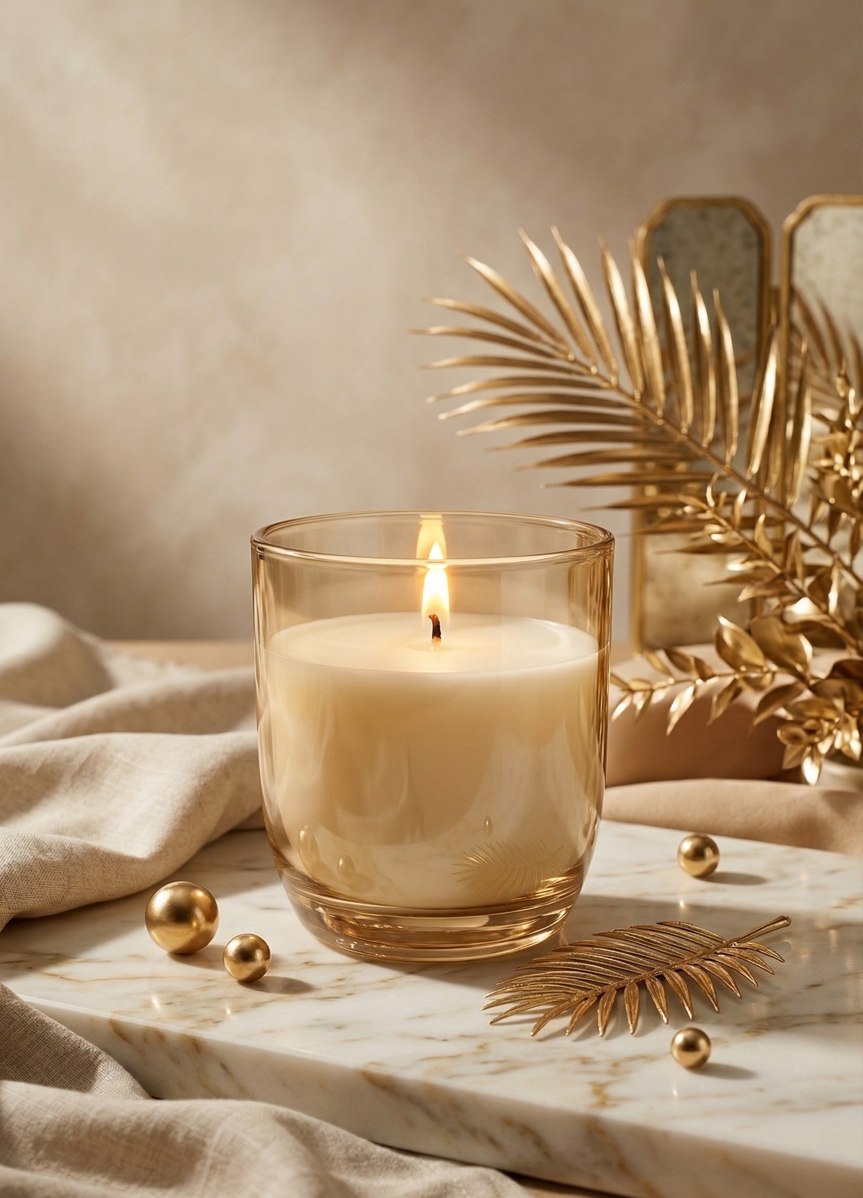 Musk Scented Glass Votive Candle Holder — Hand-Blown Glass from Firozabad, India — Gifting Presentation