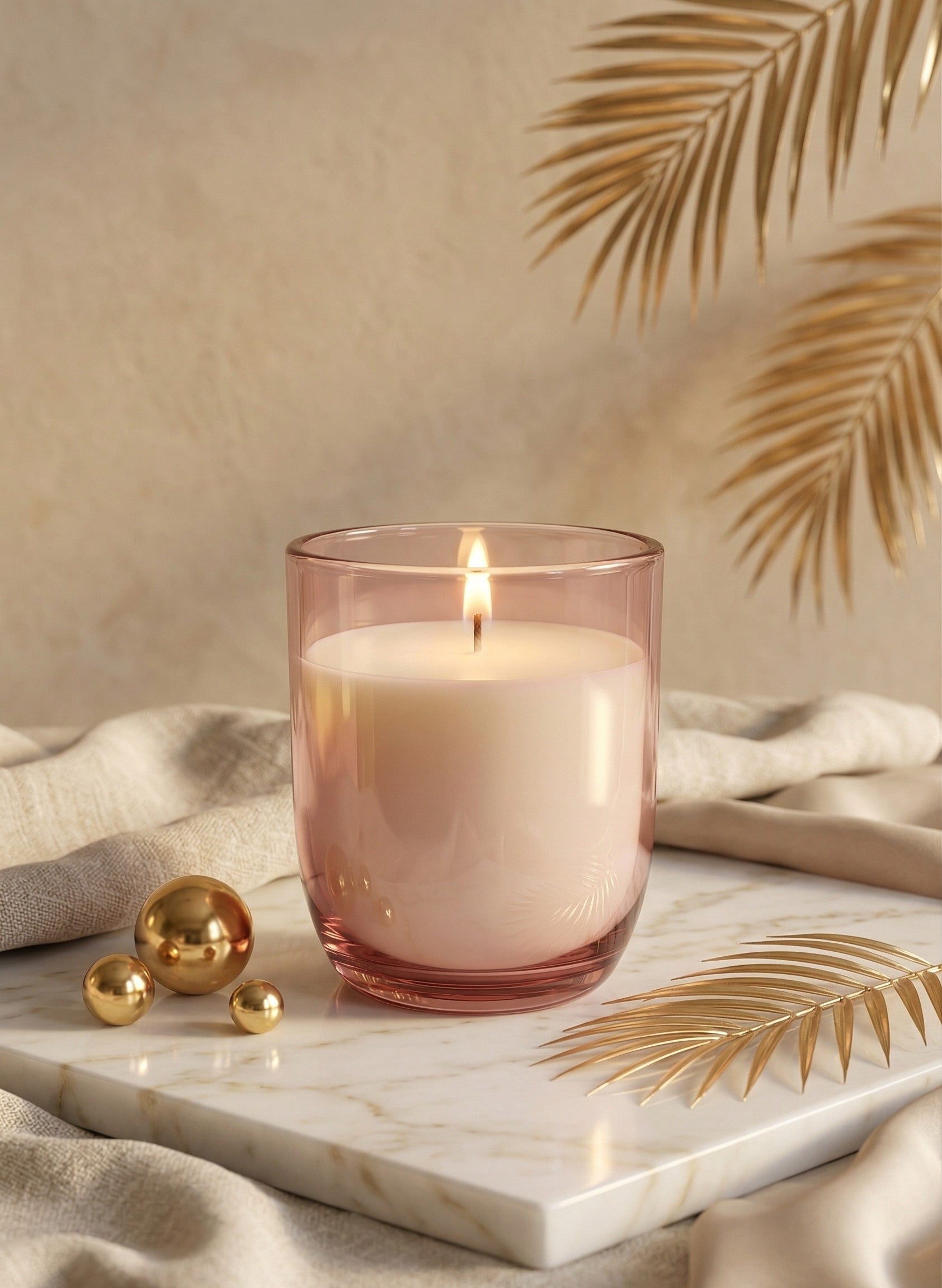 Musk Scented Glass Votive Candle Holder — Hand-Blown Glass from Firozabad, India — Festive Styling