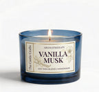 Aromatherapy Soy Wax Candle | Tinted Glass | 60Hr Burn | Vanilla Musk & Mysore Sandalwood — Castle Crafts