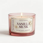 Aromatherapy Soy Wax Candle | Tinted Glass | 60Hr Burn | Vanilla Musk & Mysore Sandalwood — Castle Crafts