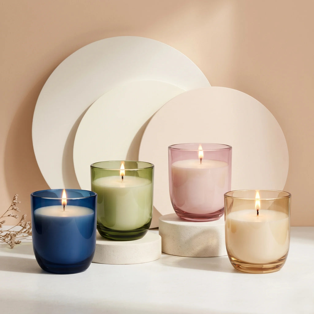 Musk Scented Glass Votive Candle Holder — Hand-Blown Glass from Firozabad, India | Home Décor, Gifting & Aromatherapy