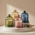 Bell Jar Glass Dome Candle – Coloured Cloche with Decorative Base — Hand-Blown Glass from Firozabad, India | Home Décor, G...