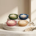 Jasmine Diamond Cut Diya Glass Soy Wax Candle | Festive Décor — Hand-Blown Glass from Firozabad, India | Festive & Pooja D...