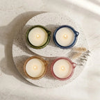 Jasmine Diamond Cut Diya Glass Soy Wax Candle | Festive Décor — Hand-Blown Glass from Firozabad, India — Styled for Home D...
