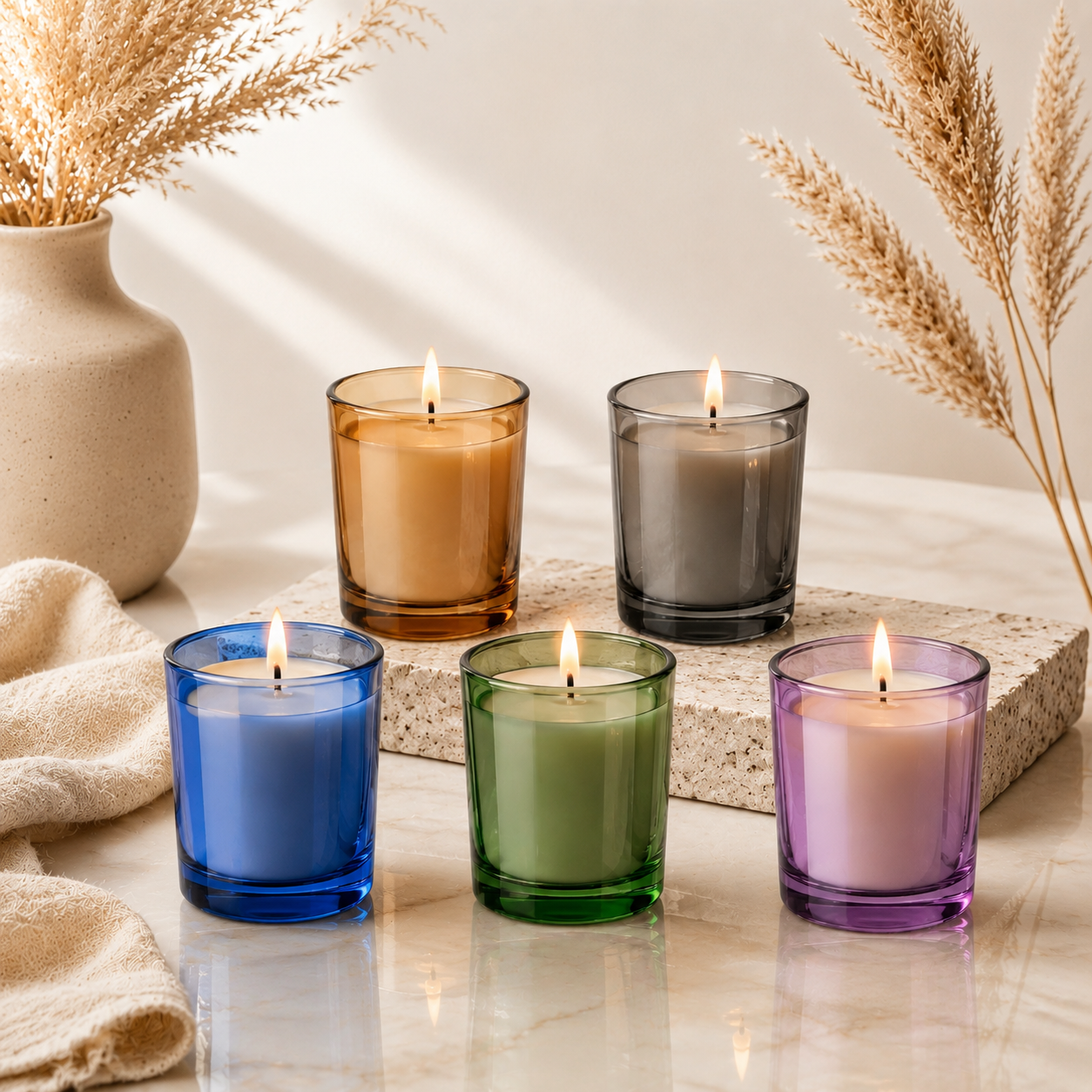 Luxury jasmine soy wax candle collection