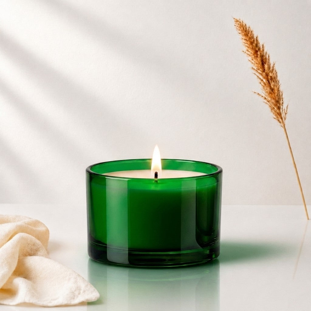 Green lavender candle