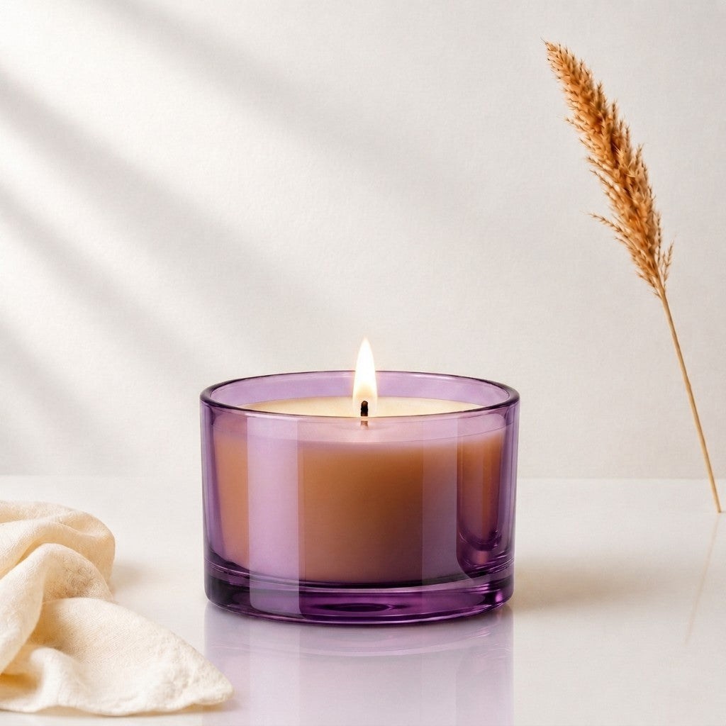 Purple lavender candle