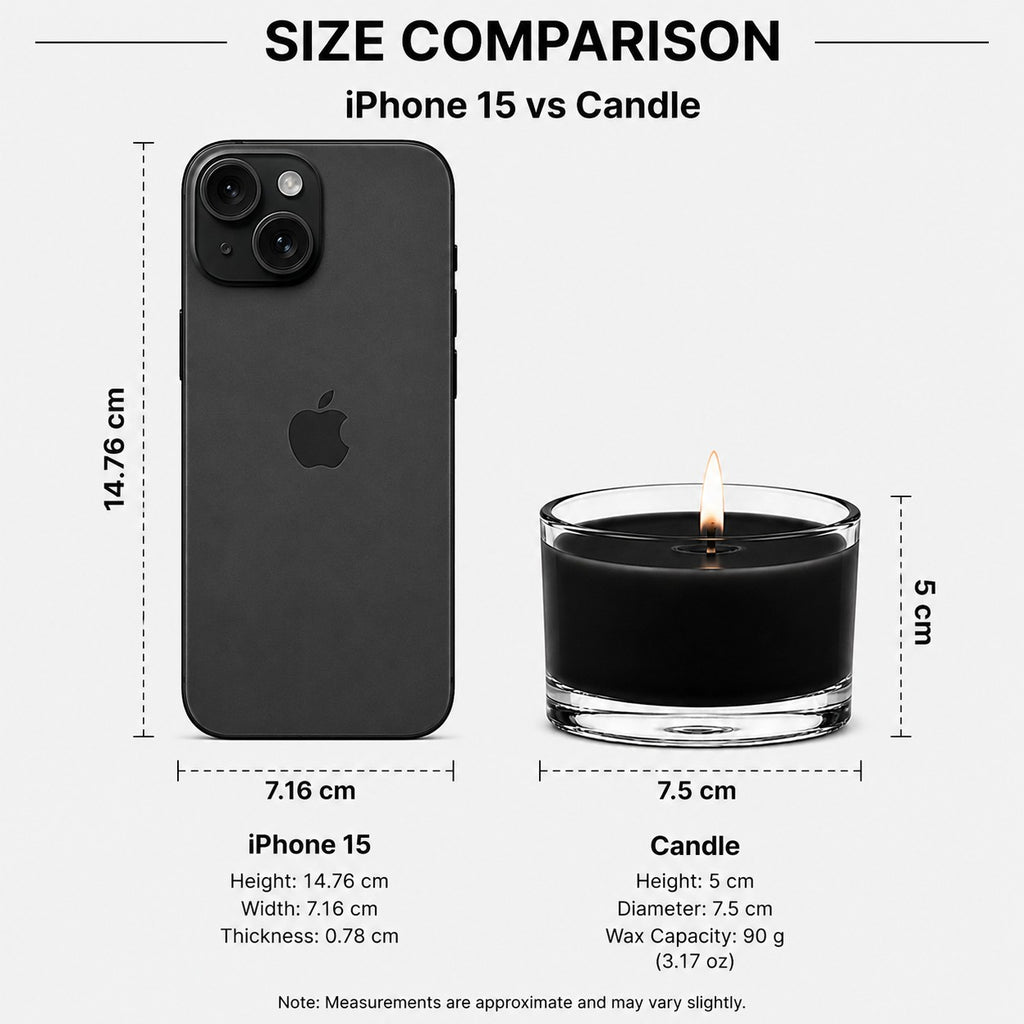 Lavender candle size comparison