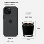 Luxury glass candle size comparison and dimensions