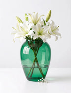 Apple Glass Flower Vase – Green (7.1")