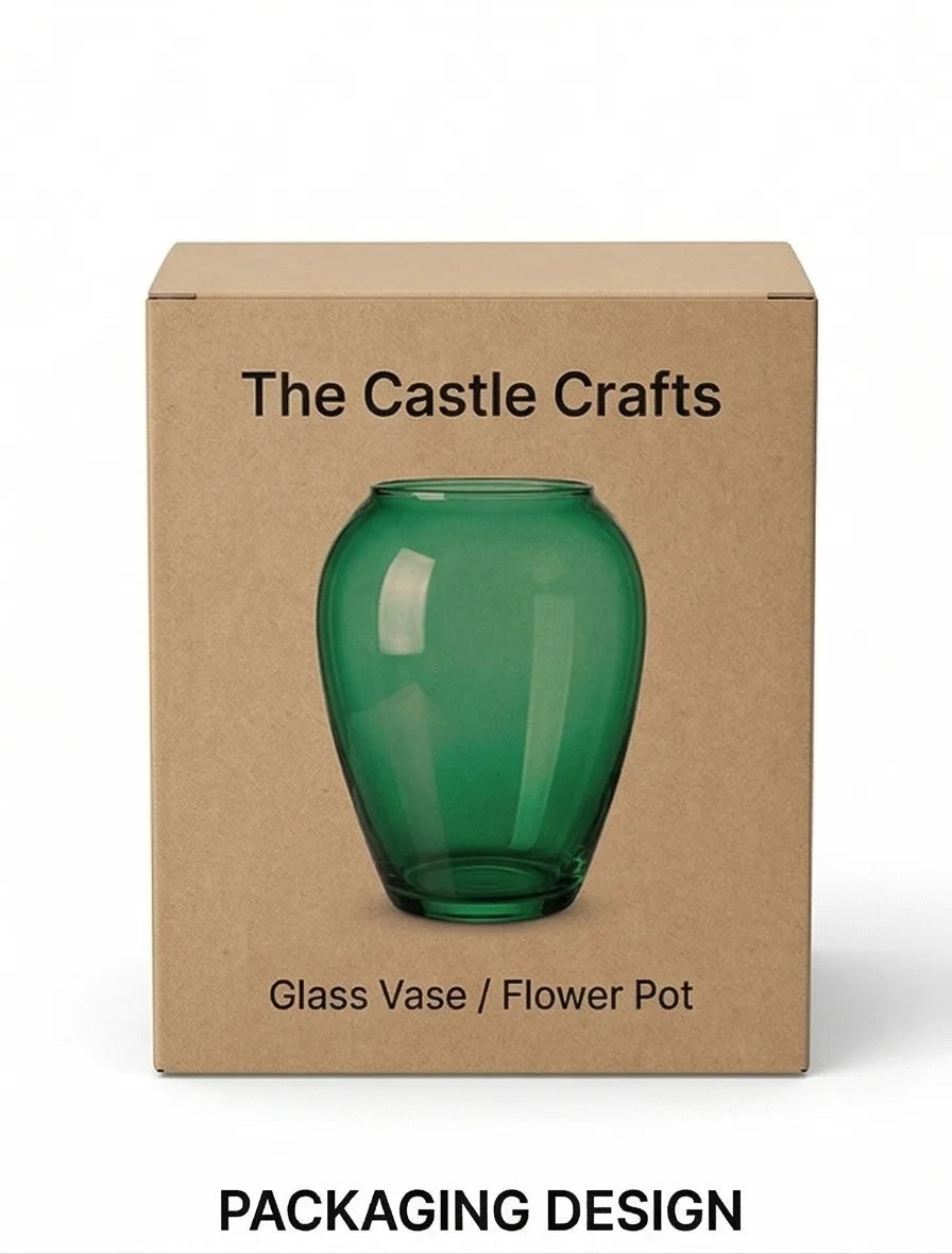 Apple Glass Flower Vase – Green (7.1") - view 5