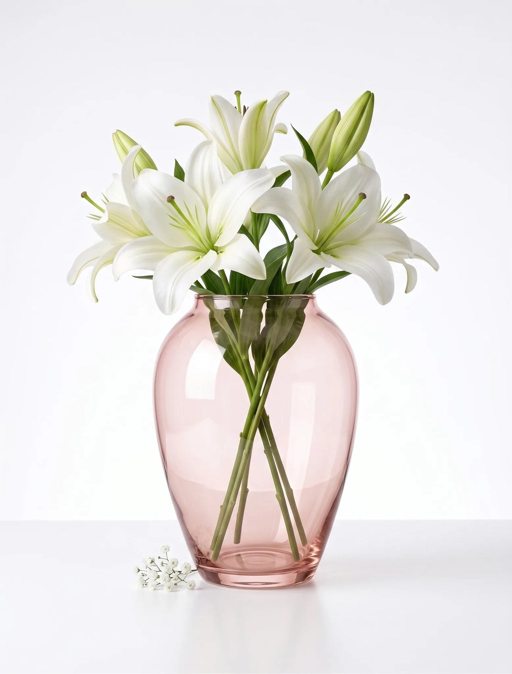 Apple Glass Flower Vase – Pink (7.1")