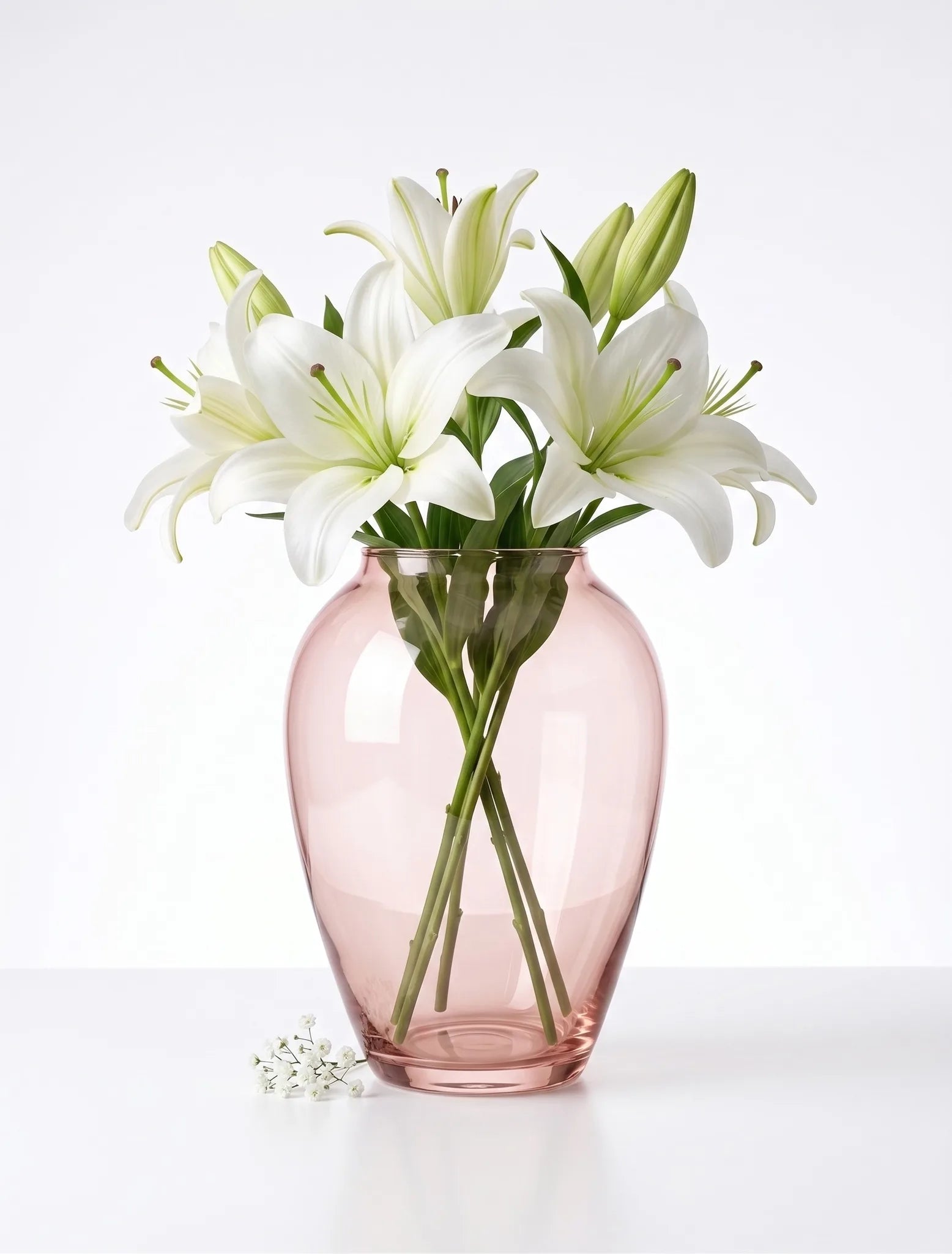 Apple Glass Flower Vase – Pink (7.1")