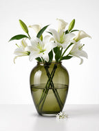 Apple Glass Flower Vase – Green (7.1")