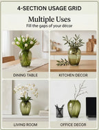 Apple Glass Flower Vase – Green (7.1") - view 3