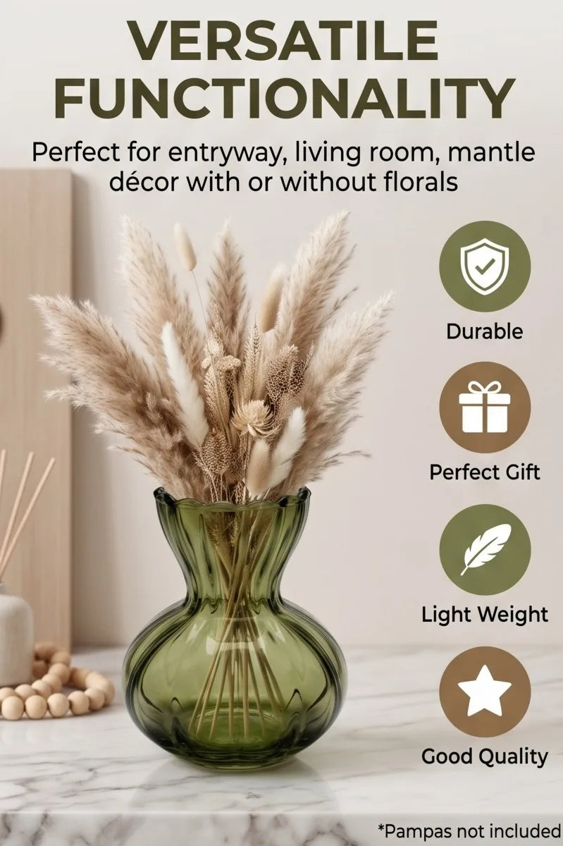 Bud Glass Flower Vase – Green (3.6") - view 3