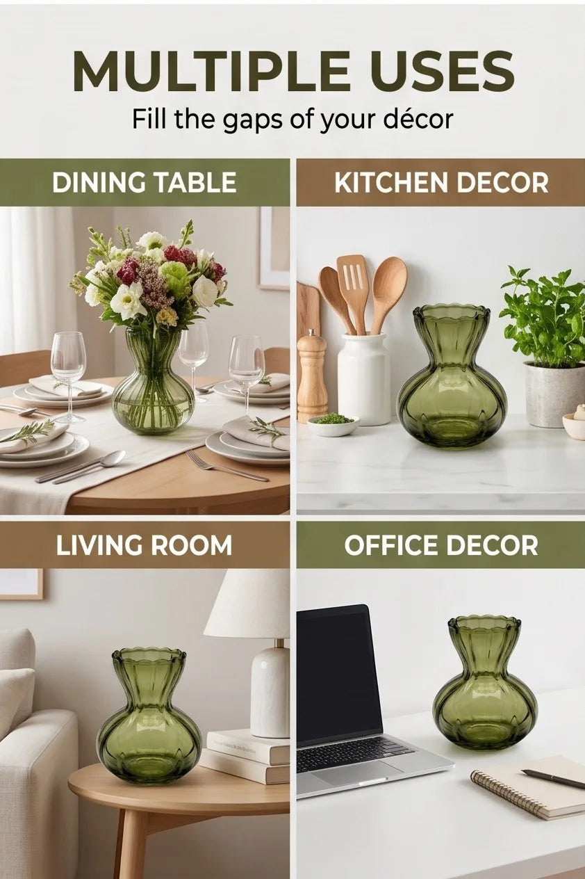 Bud Glass Flower Vase – Green (3.6") - view 5