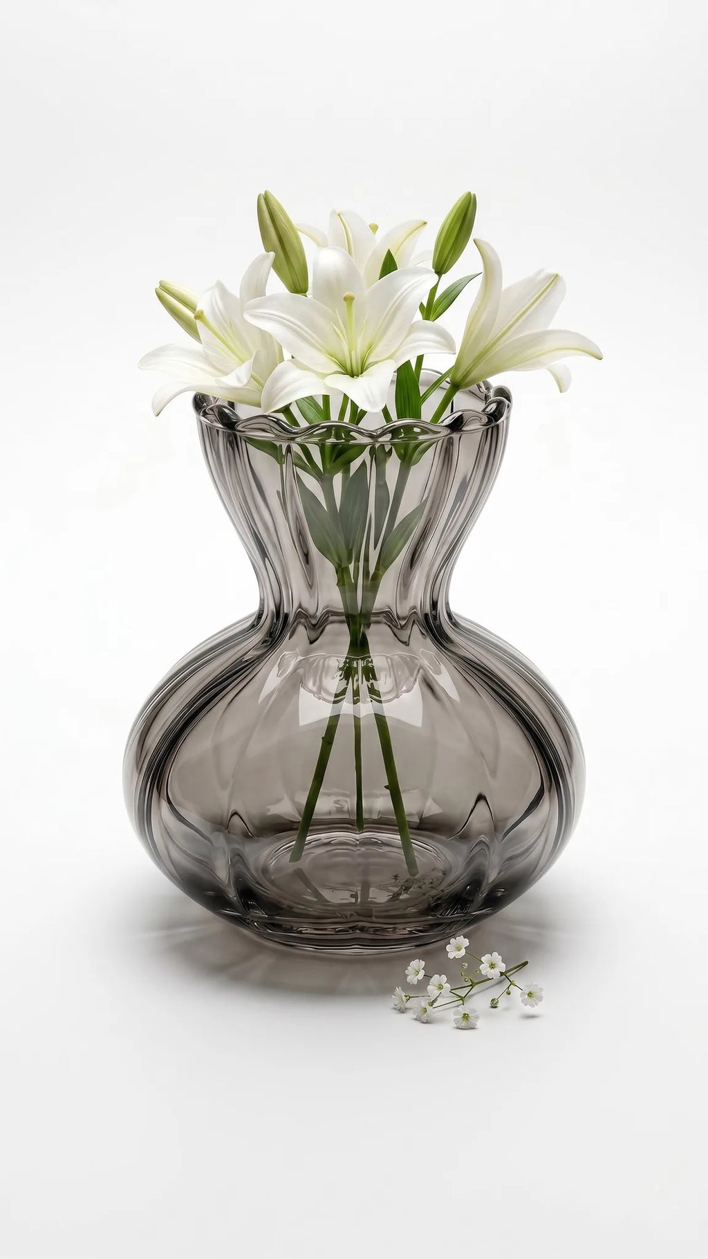 Bud Glass Flower Vase – Grey (3.6")