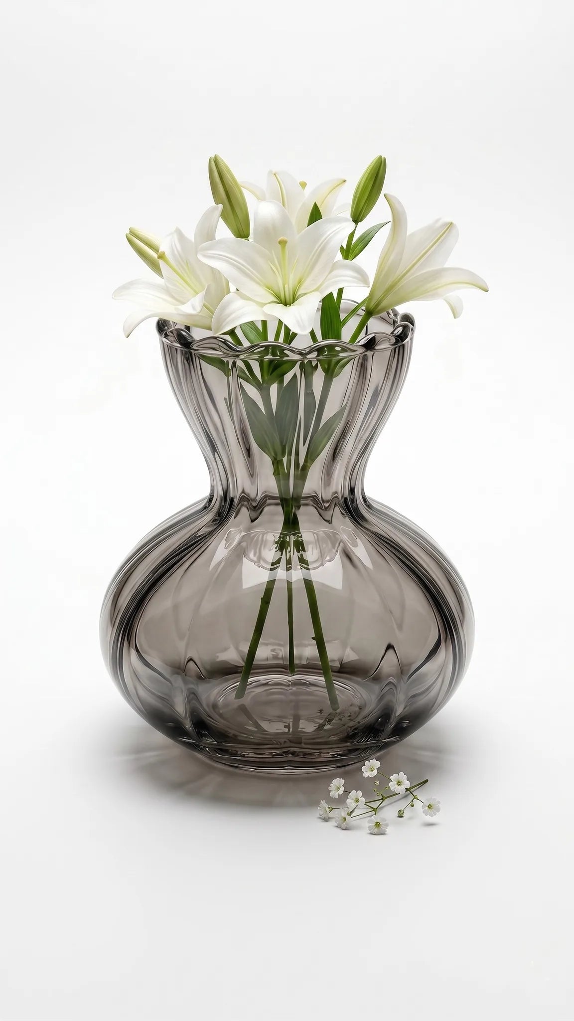 Bud Glass Flower Vase – Grey (3.6")